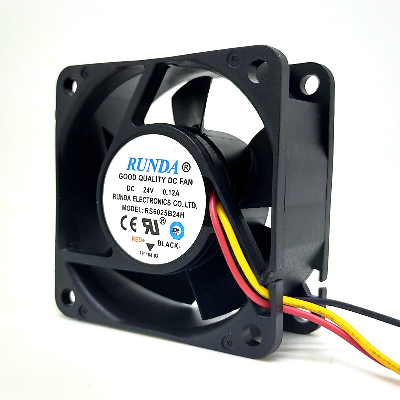 RS6025B24H 60x60x25mm 24V DC Axial Cooling Fan