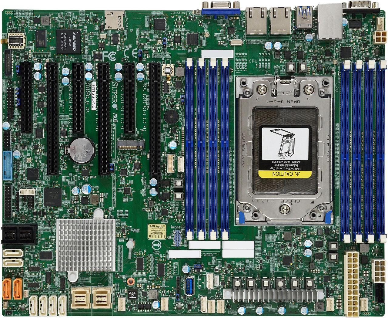 Supermicro H11SSL-NC Single AMD EPYC 7001/7002-Series DDR4 SATA3/Broadcom 3008 SAS3/2 NVMe M.2 PCIe Dual 1GbE IPMI&nbsp;ATX Server Processor