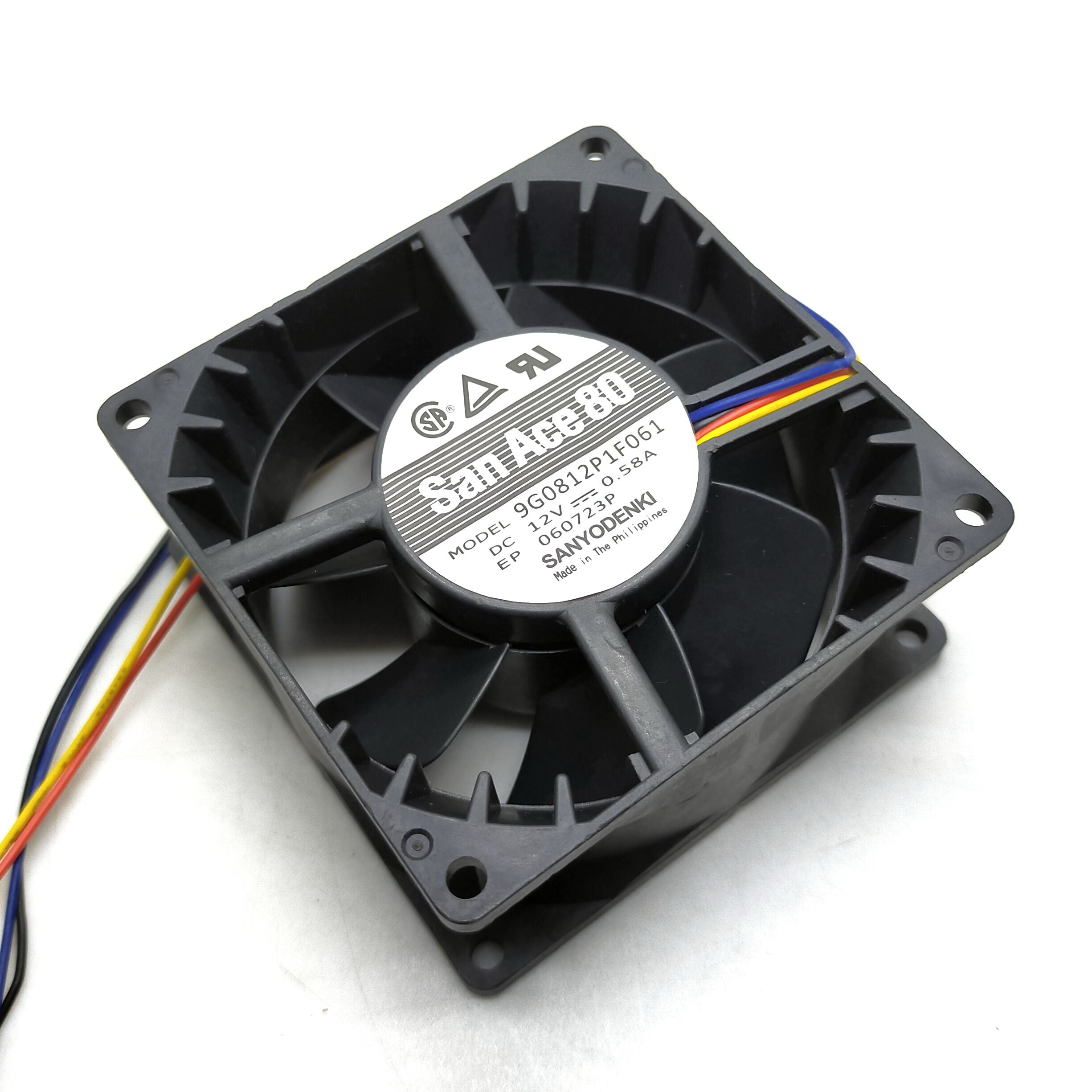 Sanyo Denki 9G0812P1F061 80x80x38mm 12V DC 0.58A 4-Wire PWM Axial Cooling Fan