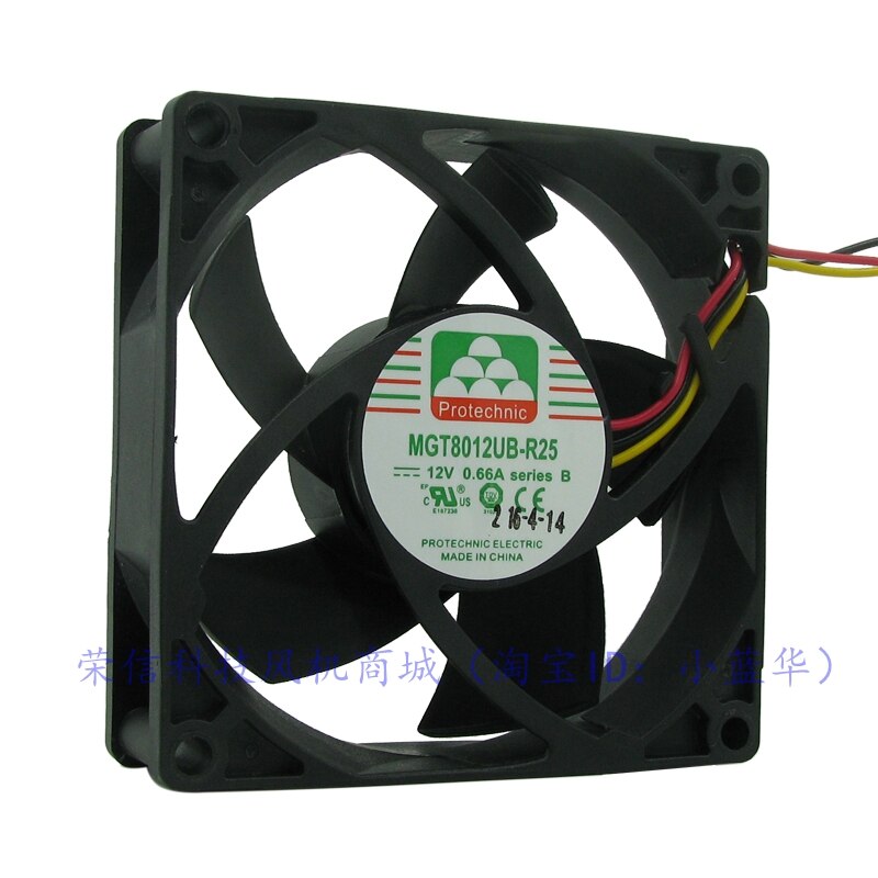 MGT8012UB-R25 80x80x25mm 12V DC 0.66A 3-Wire Axial Cooling Fan
