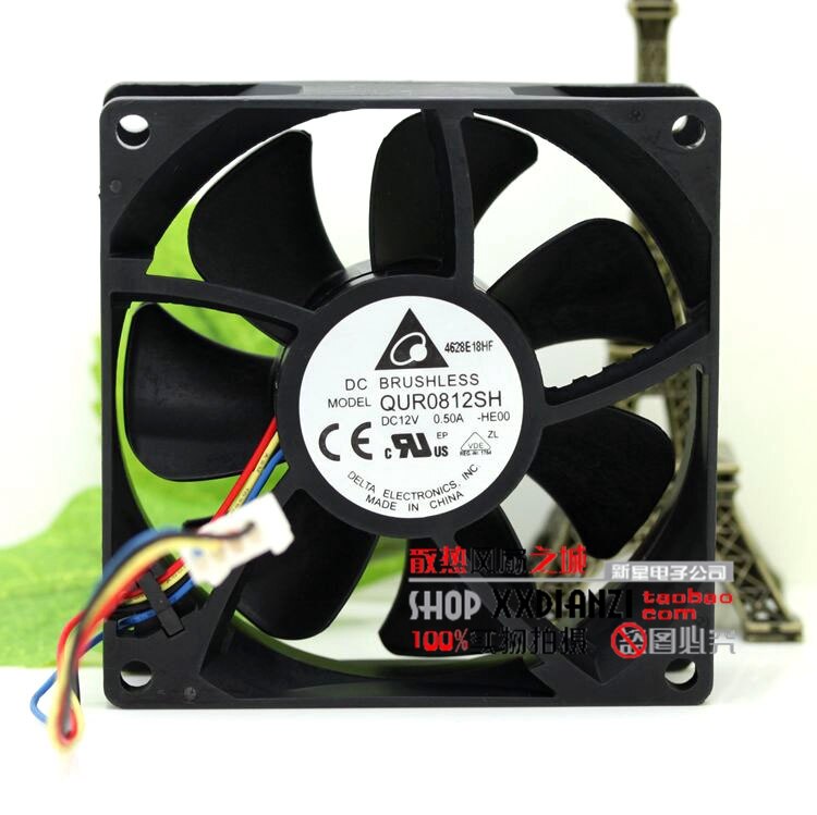 Delta QUR0812SH 80x80x25mm 12V DC 0.5A Axial Cooling Fan