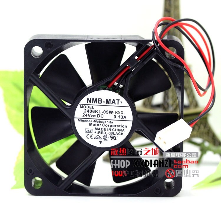 NMB 2406KL-05W-B50 60x60x15mm 24V DC 0.13A Axial Cooling Fan