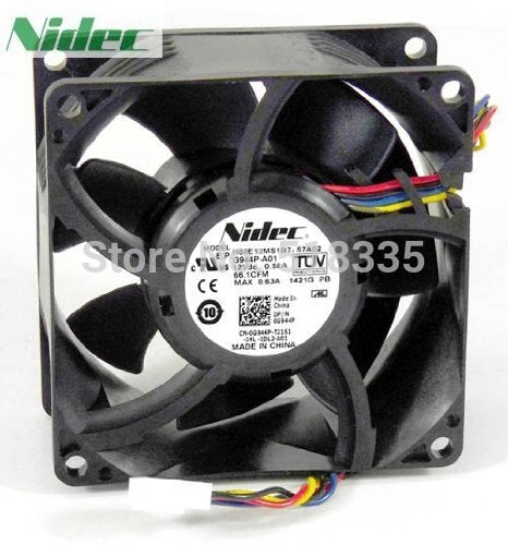 Nidec H80E12MS1B7-57A02 80x80x38mm 12V DC 57A Axial Cooling Fan