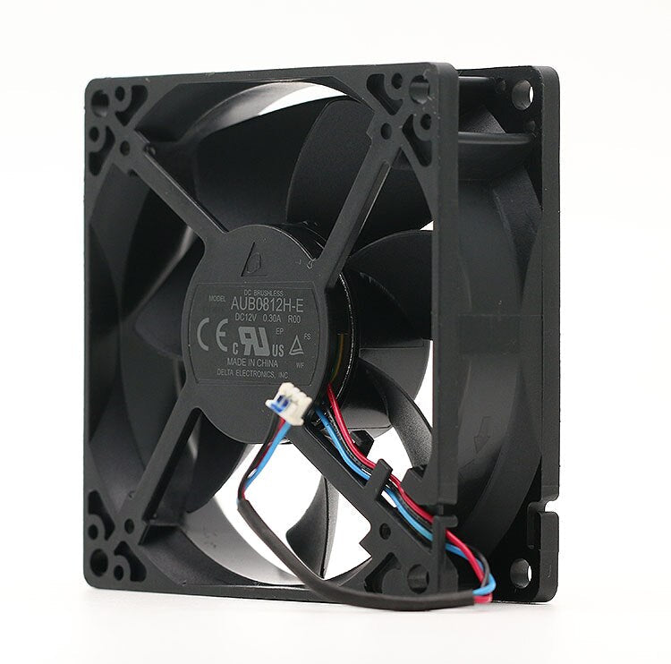 Delta AUB0812H-E 80x80x25.4mm 12V DC 0.3A 3-Wire Axial Cooling Fan