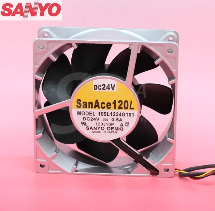Sanyo Denki 109L1224G101 120x120x38mm 24V DC 0.5A Axial Cooling Fan