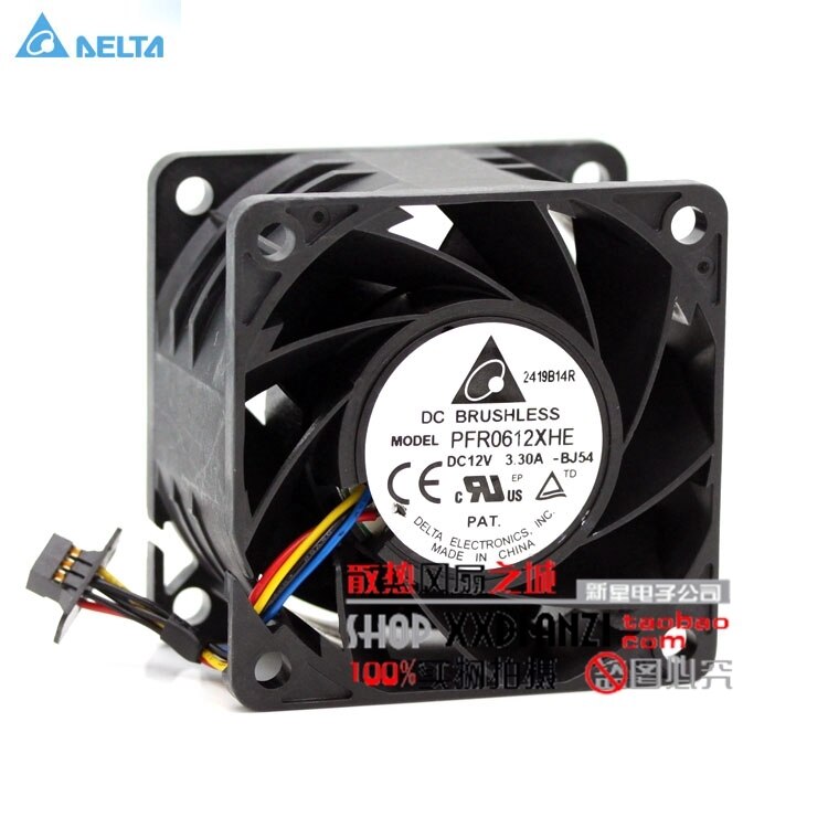 Delta PFR0612XHE 60x60x38mm 12V DC 3.30A Axial Cooling Fan