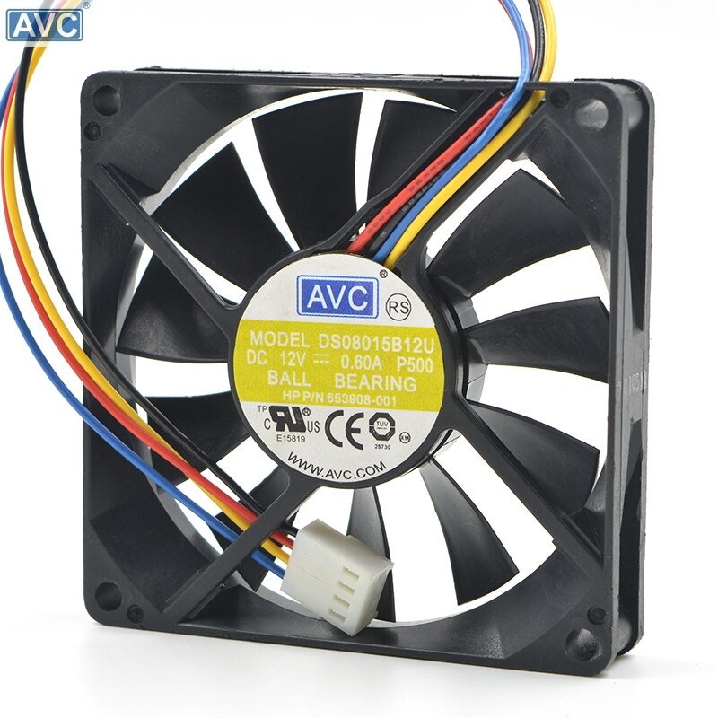 AVC DS08015B12U 80x80x15mm 12V DC 0.60A Axial Cooling Fan