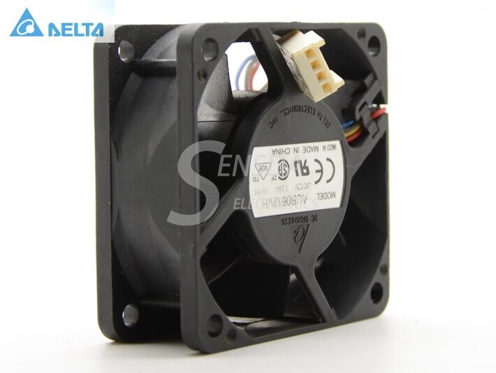 Delta AUB0612VH 60x60x25mm 12V DC 0.36A 4-Wire Axial Cooling Fan