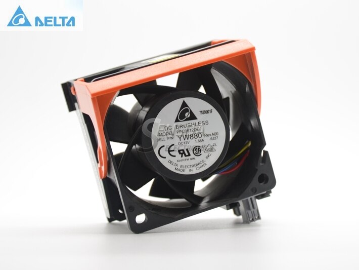 Delta PFC0612DE-F00 60x60x38mm 12V DC 1.40A 4-Wire PWM Axial Cooling Fan