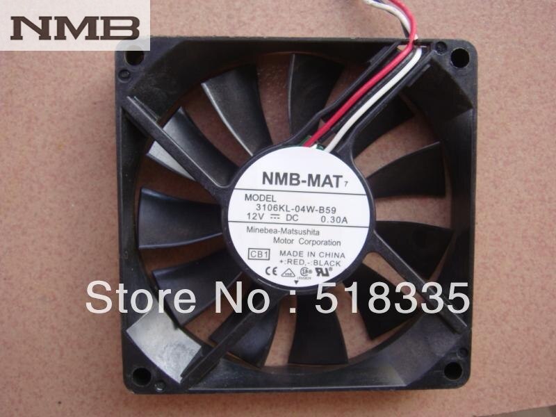 NMB 3106KL-04W-B59 80x80x15mm 12V DC Axial Cooling Fan