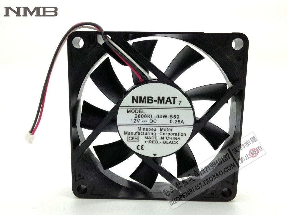 NMB 2806KL-04W-B59 70x70x15mm 12V DC 0.28A Axial Cooling Fan