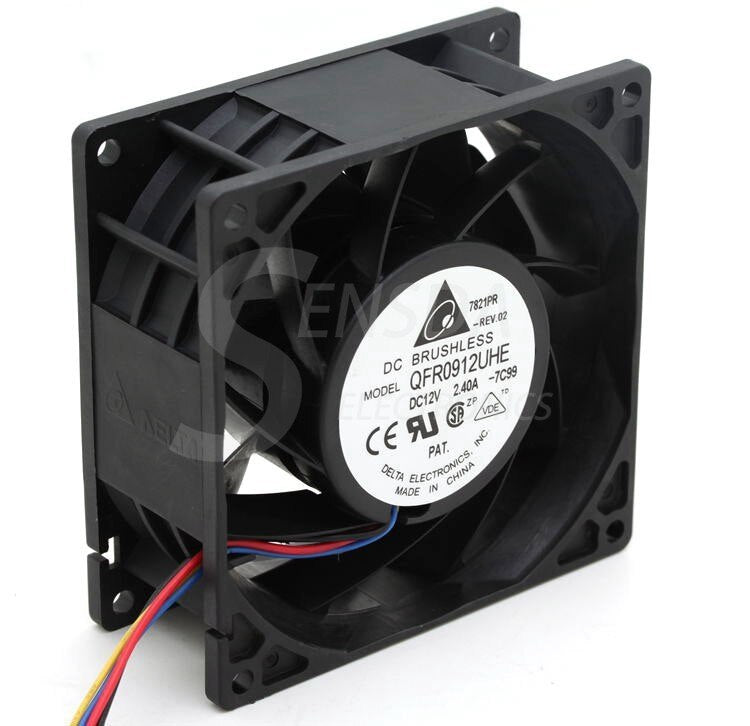 Delta QFR0912UHE 92x92x38mm 12V DC 2.40A Axial Cooling Fan