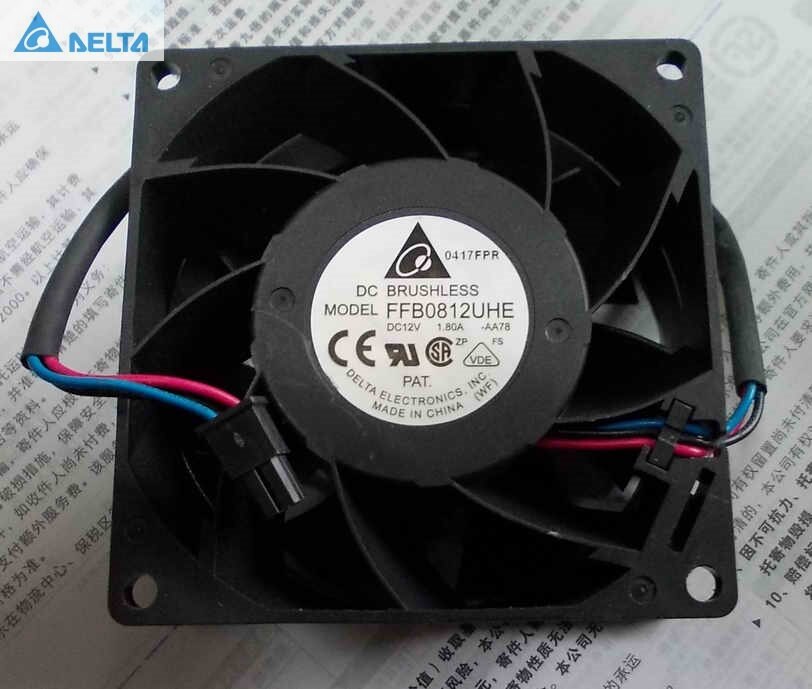 Delta FFB0812UHE 80x80x38mm 12V DC 1.80A Axial Cooling Fan