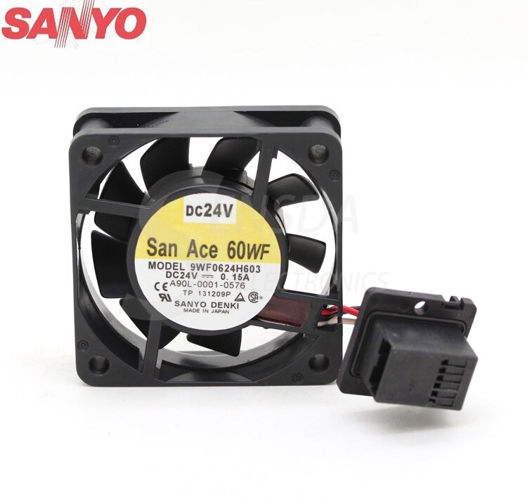 Sanyo Denki 9WF0624H603 60x60x20mm 24V DC 0.15A Axial Cooling Fan