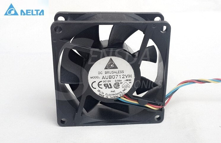 Delta AUB0712VH 70x70x25mm 12V DC 0.56A 4-Wire Axial Cooling Fan