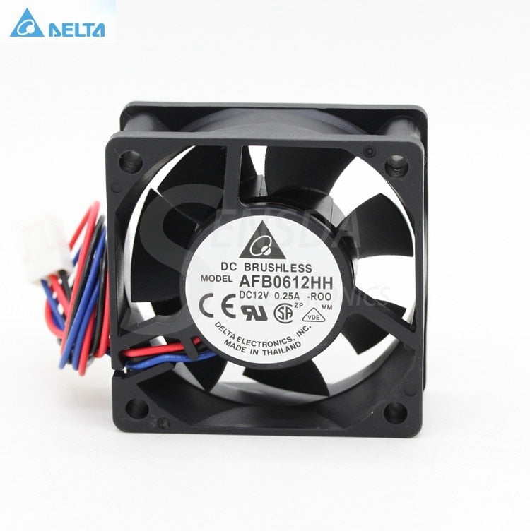 Delta AFB0612HH-R00 60x60x25mm 12V DC 0.25A 3-Wire Axial Cooling Fan