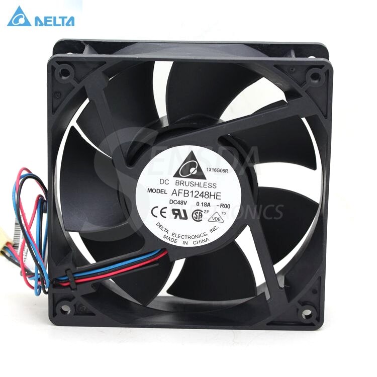 Delta AFB1248HE 120x120x38mm 48V DC 0.18A 3-Wire Axial Cooling Fan