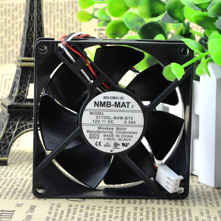 NMB 3110KL-04W-B79 80x80x25mm 12V DC 0.38A Axial Cooling Fan
