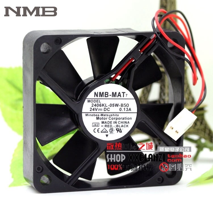 NMB 2406KL-05W-B50 60x60x15mm 24V DC 0.13A Axial Cooling Fan