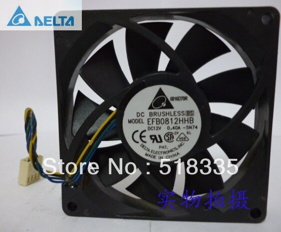 Delta EFB0812HHB 80x80x15mm 12V DC 0.4A Axial Cooling Fan
