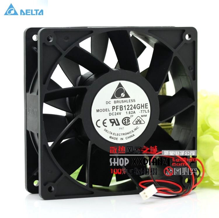 Delta PFB1224GHE 120x120x38mm 24V DC 1.62A Axial Cooling Fan