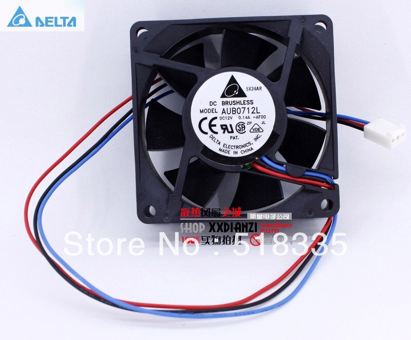 Delta DELTA 70x70x25mm 12V DC 0.14A Axial Cooling Fan