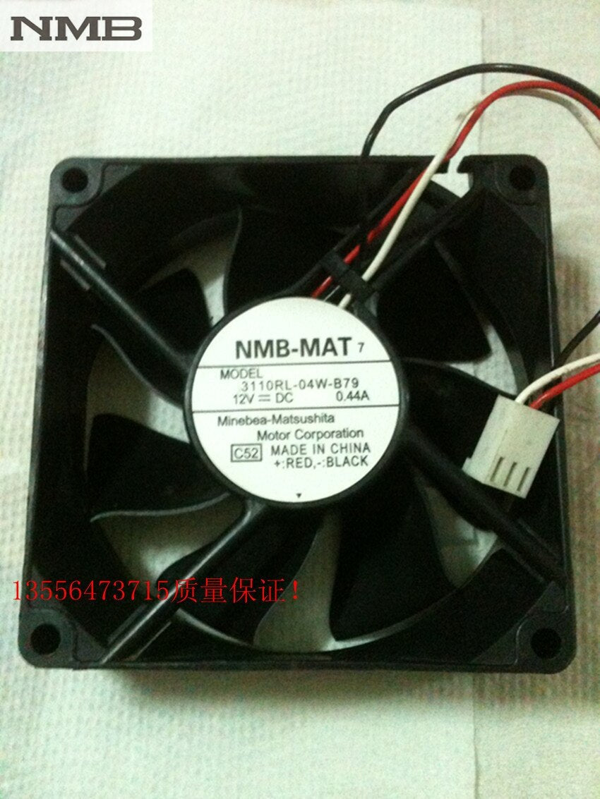 NMB 3110RL-04W-B79 80x80x25mm 12V DC 0.44A 3-Wire Axial Cooling Fan
