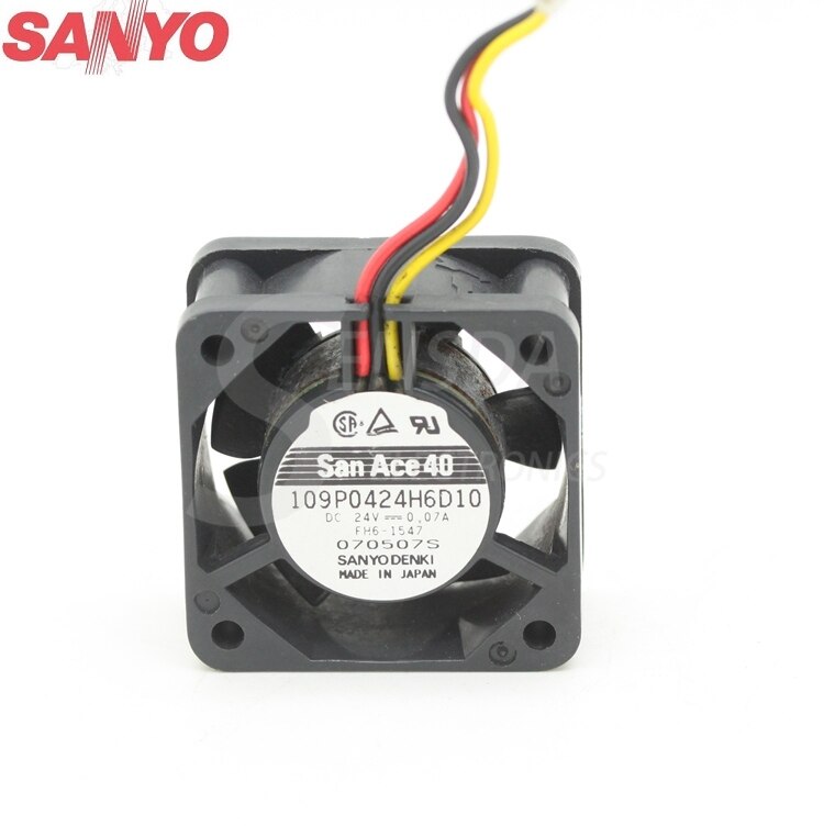 Sanyo Denki 109P0424H6D10 40x40x20mm 24V DC 0.07A Axial Cooling Fan
