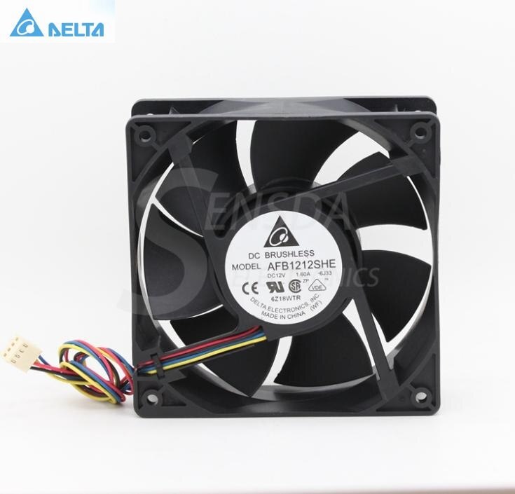 Delta AFB1212SHE 120x120x38mm 1.6A 4-Wire Axial Cooling Fan