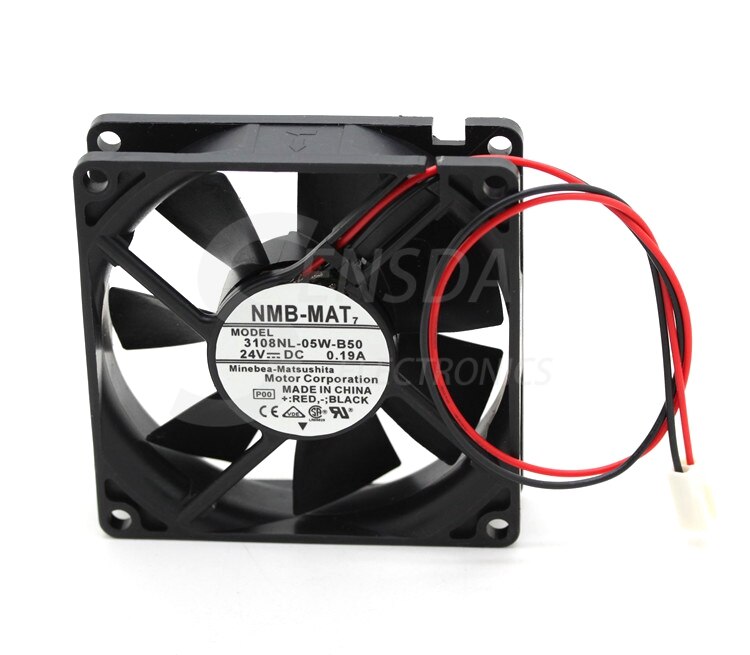 NMB 3108NL-05W-B50 80x80x25mm 24V DC 0.22A 3-Wire Axial Cooling Fan