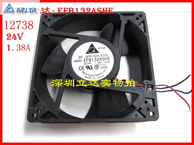 Delta EFB1324SHE 127x127x38mm 24V DC 1.38A Axial Cooling Fan
