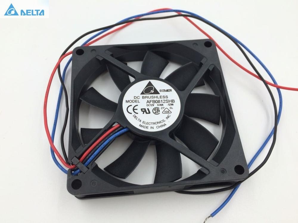Delta AFB0812SHB 80x80x15mm 12V DC 0.40A 3-Wire Axial Cooling Fan