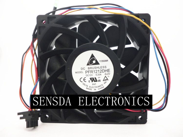 Delta PFR1212DHE-SP00 120x120x38mm 12V DC 3.70A 4-Wire PWM Axial Cooling Fan