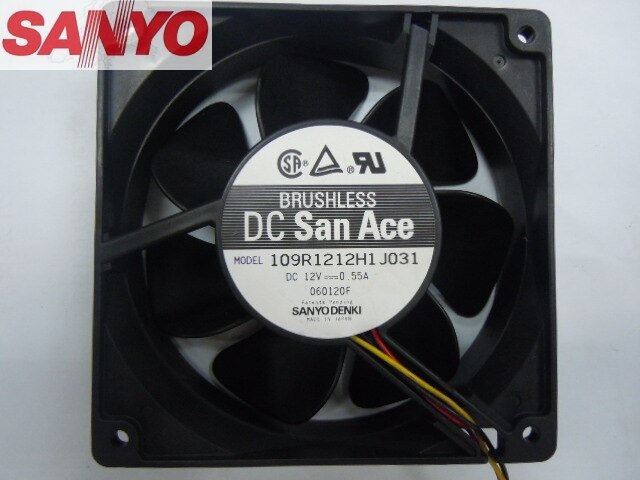 Sanyo Denki 109R1212H1J031 120x120x38mm 12V DC 0.55A Axial Cooling Fan