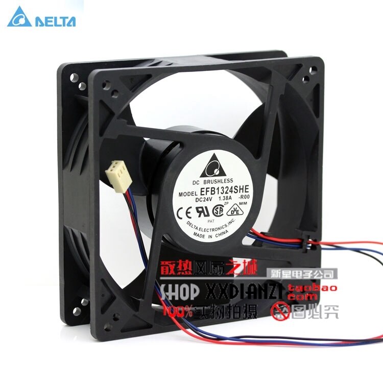 Delta EFB1324SHE 127x127x38mm 24V DC 1.38A Axial Cooling Fan