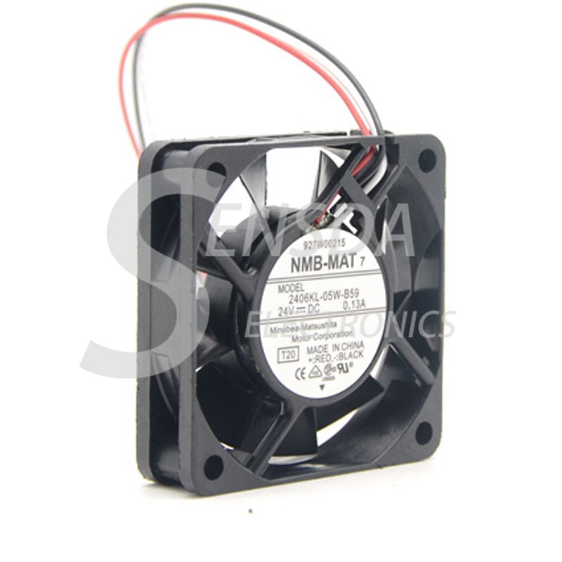 NMB 2406KL-05W-B59 60x60x15mm 24V DC 0.13A 3-Wire Axial Cooling Fan