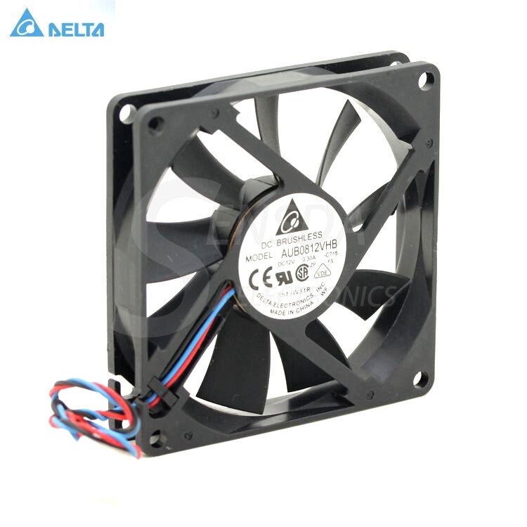 Delta AUB0812VHB 80x80x15mm 12V DC 0.30A Axial Cooling Fan