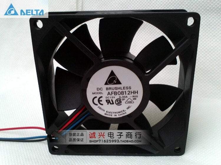 Delta AFB0812HH 80x80x25mm 12V DC 0.3A Axial Cooling Fan