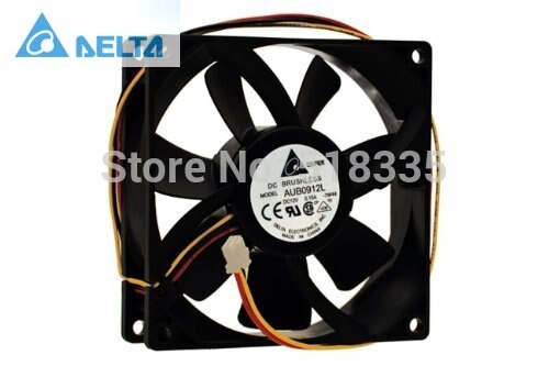 Delta AUB0912L 90x90x25mm 12V DC 3-Wire Axial Cooling Fan