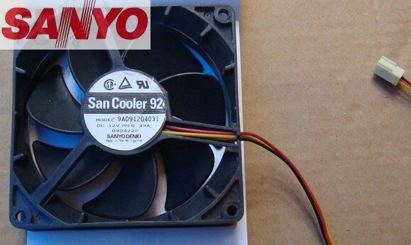 Sanyo Denki 9A0912G4031 92x92x25mm 12V DC 9A Axial Cooling Fan