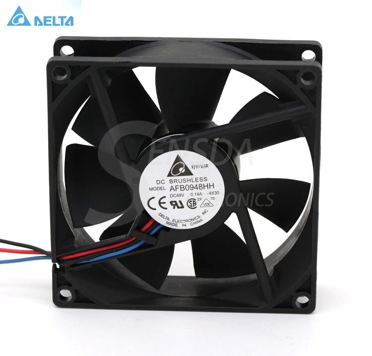 Delta AFB0948HH 92x92x25.4mm 48V DC 0.080A 2-Wire Axial Cooling Fan