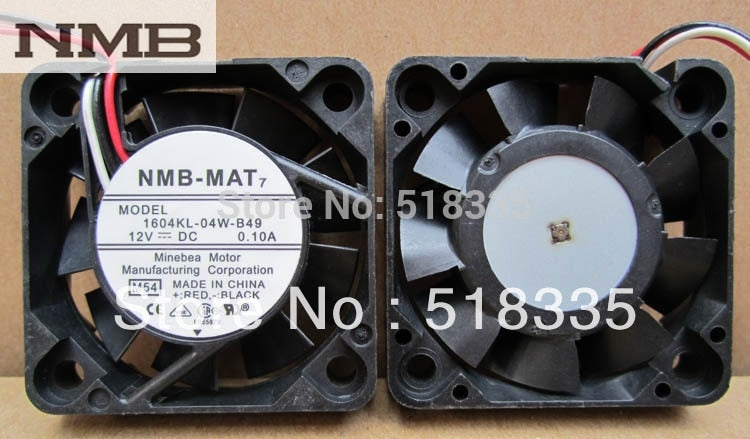 NMB 1604KL-04W-B49 40x40x10mm 12V DC 0.10A Axial Cooling Fan