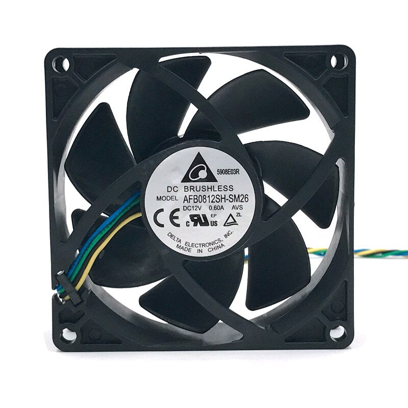 Delta AFB0812SH 80x80x25mm 12V DC 0.60A Axial Cooling Fan