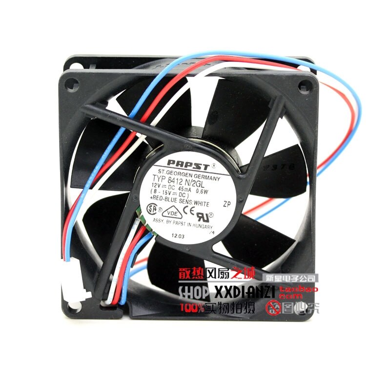 PAPST PAPST 84x84x12mm 12V DC Axial Cooling Fan