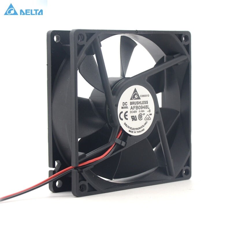 Delta AFB0948L 92x92x25mm 48V DC 0.08A 2-Wire Axial Cooling Fan
