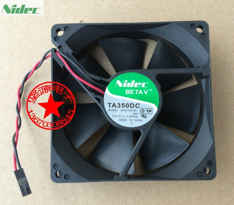 Nidec TA350DC 34x34x70mm 12V DC 0.50A Axial Cooling Fan