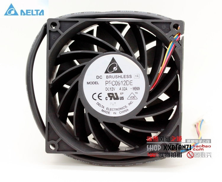 Delta PFC0912DE 90x90x38mm 12V DC 4.32A Axial Cooling Fan