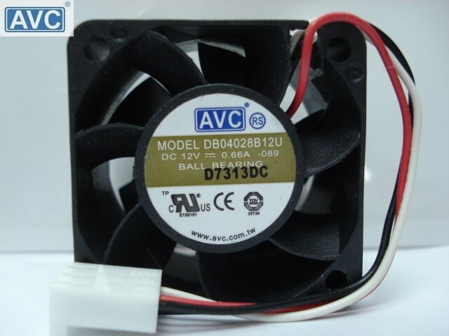 AVC DB04028B12U 40x40x28mm 12V DC 0.66A Axial Cooling Fan