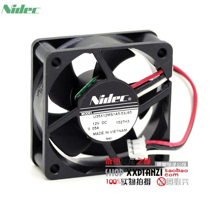 Nidec U35X12MS1A5-53J65 35x12x25mm 12V DC 0.05A Axial Cooling Fan