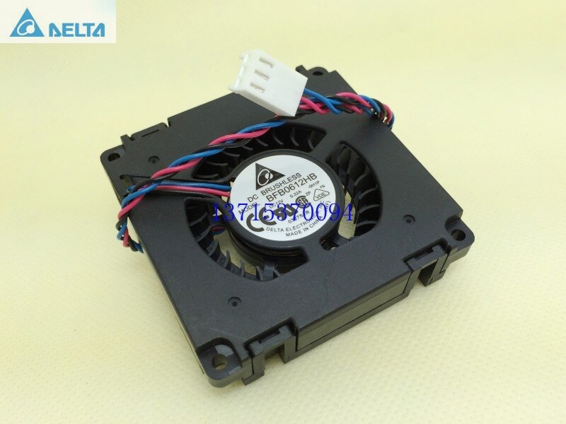 Delta BFB0612HB 60x60x15mm 12V DC 0.32A 3-Wire Axial Cooling Fan